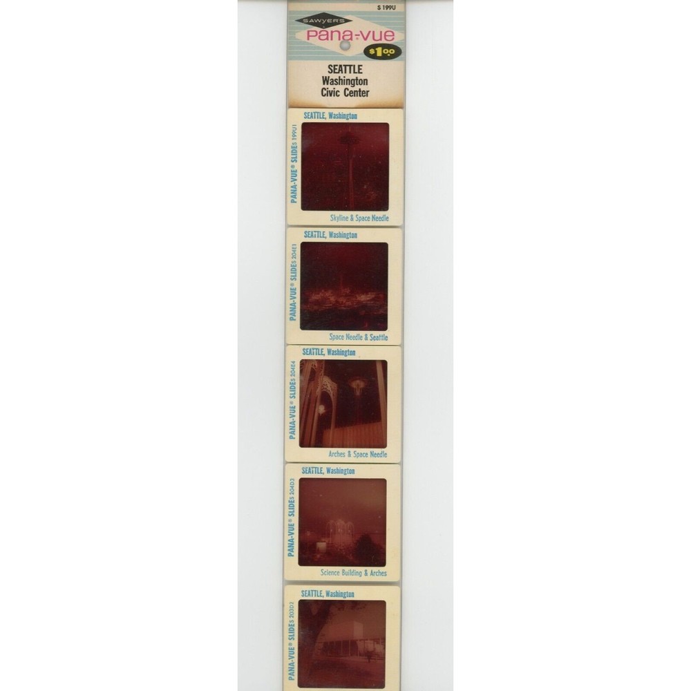 Vintage GAF Pana-Vue Slides Seattle Washington Civic Center USA Lot of 5 S199Uβ